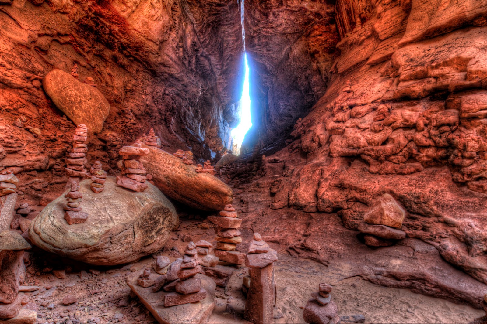 Cairn in cave at Joint Trail